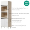 Torre Quente Para Forno E Microondas MDF 72X221 cm Kali 168661 Bianco TOQ Branco Nicioli