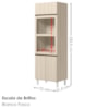Torre Quente Para Forno E Microondas MDF 72X221 cm Kali 168661 Bianco TOQ Nicioli