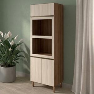Torre Quente Para Forno E Microondas MDF 72X221 cm Kali 168661 Carvalho TOQ Bianco Nicioli