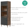 Torre Quente Para Forno E Microondas MDF 72X221 cm Kali 168661 Carvalho TOQ Chumbo Nicioli