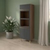 Torre Quente Para Forno E Microondas MDF 72X221 cm Kali 168661 Carvalho TOQ Chumbo Nicioli