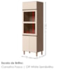 Torre Quente Para Forno E Microondas MDF 72X221 cm Kali 168661 Carvalho TOQ Off White Nicioli