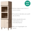 Torre Quente Para Forno E Microondas MDF 72X221 cm Kali 168661 Carvalho TOQ Off White Nicioli